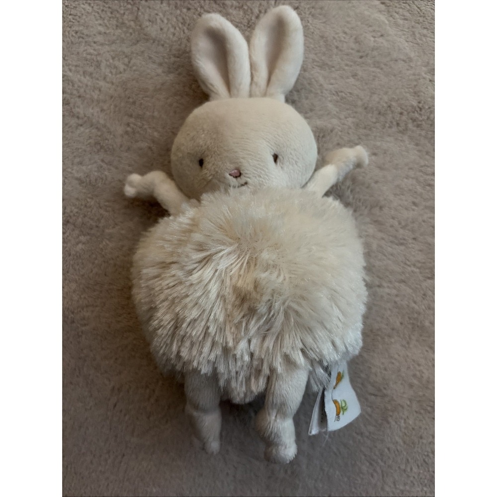 Bunnies By The Bay Roly Poly Rutabaga Cream Rabbit Knotted Plush Bean Bag Toy 5"